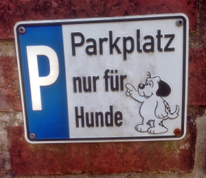 komischer parkplatz